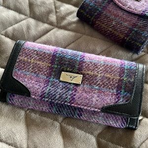 Harris Tweed Plaid Wool Wallet